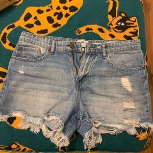 Mid Rise Denim Shorts